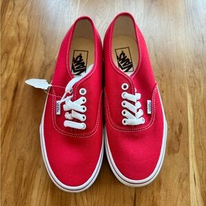 Vans Red and White Canvas Shoes